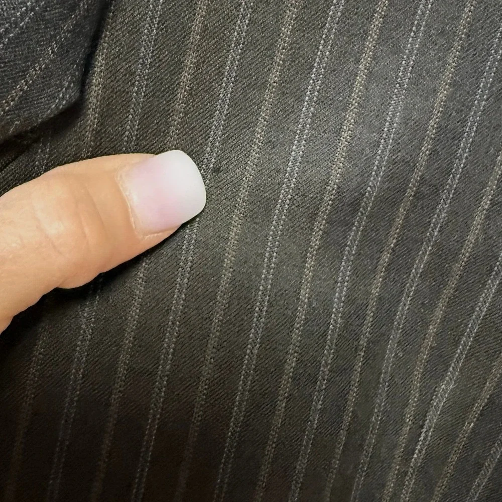 Burberry London Men's Dark Gray Pinstripe Wool Blazer 42R‎ Made in USA